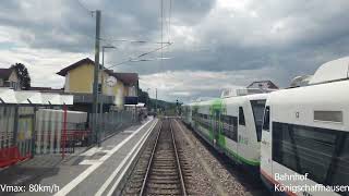 Führerstandsmitfahrt Kaiserstuhlbahn  Riegel NE ➡️ Breisach  Talent 3  BR 8442 [upl. by Cordula156]