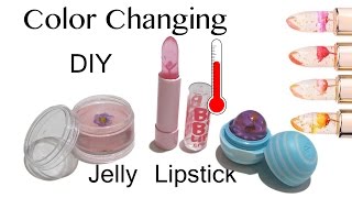 DIY Color Changing Jelly Lipstick with Real FlowerNonedible How to Tutorial by Creative World [upl. by Heimer]