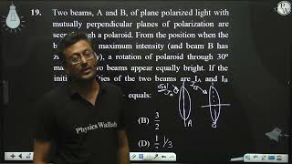 Two beams A and B of plane polarized light with mutually perpendicular planes of polarization [upl. by Yearwood]