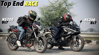 BAJAJ RS200bs7 vs NS200bs7 DRAG RACE🔥 [upl. by Loree]