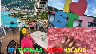 TRAVEL VLOG my trip to StThomas Virgin🌴 Islandssky coaster ride kayaking ￼ yacht boatamp more [upl. by Bridwell]