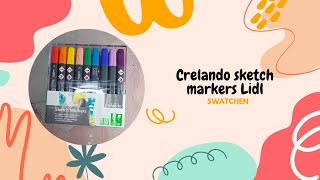 6 Swatchen  Crelando Sketch Markers Lidl [upl. by Otero]