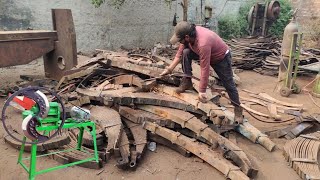 Making a Cleaver Blade from an Old Truck Leaf Spring  manufacturing process [upl. by Lira]