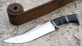 Knife Making  Bowie from Leaf Spring [upl. by Leaw]