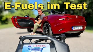 EFuels im Tank des MazdaMX5 SkyactivG 184 Der Sprit der Zukunft Test  Verbrauch  Preis [upl. by Etterrag]