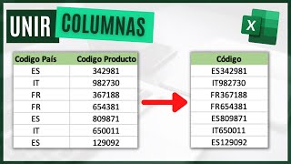 Cómo UNIR DOS COLUMNAS en Excel 3 métodos para unir columnas [upl. by Earezed]