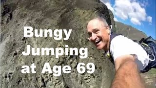 Bungee jumping at age 69 440 Nevis Gorge at Queenstown with GoPro They spell it bungy [upl. by Junia456]