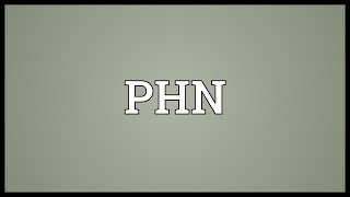 PHN Meaning [upl. by Nayek]