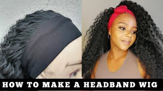 How to make a headband wig tutorial at home  Affordable hairpiece  South African YouTuber [upl. by Acnaiv]