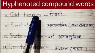 Hyphenated compound words  English grammar hyphenated words [upl. by Saihtam745]