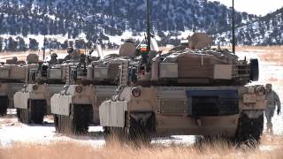 Joint Deployment Readiness Training  Soldiers Marching M1A1 Abrams Mock Combat Situations [upl. by Hachmann]