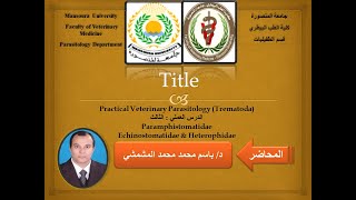 3 Practical Lesson 3 Trematoda 2Dr Bassem Elmishmishy [upl. by Ree]