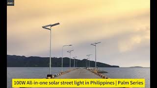 100W AllinOneIntegrated solar street light in the Philippines best solar street lights [upl. by Kaya]