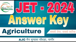 JET 2024 Paper Solution 2024  JET Answer Key 2024  AGRICULTURE answerkeyjet2024 jet2024 [upl. by Seavey]