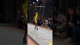 The Stunning Model in Gold That Left the Crowd Speechless shorts fashion catwalk [upl. by Licastro546]