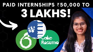 ₹50000 to 300000 STIPEND Internship opportunities 🔥Top MNCs Hiring  Tech amp NonTech Internships [upl. by Schaffel]