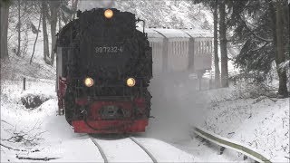 Brockenbahn im Schneesturm am 9Januar 2019 [upl. by Dolf]