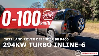 2022 Land Rover Defender 90 P400 0100kmh amp engine sound [upl. by Oeniri444]