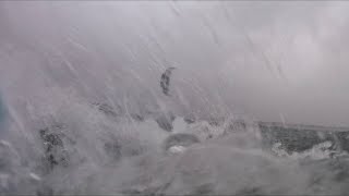 Kitehorror Kitesurfing inside a hailstorm 32ms🥶🌪 [upl. by Edas]