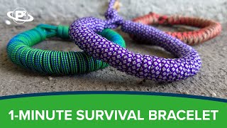 1 Minute Paracord Survival Bracelet [upl. by Koblick]