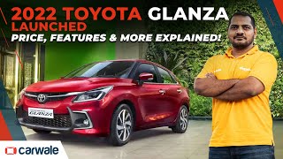 Toyota Glanza 2022 Launched  Price in India Features amp More  CarWale [upl. by Eixirt]