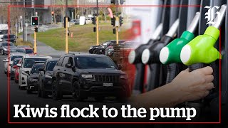 Queues form at petrol stations before fuel tax returns  nzheraldconz [upl. by Nnaer]