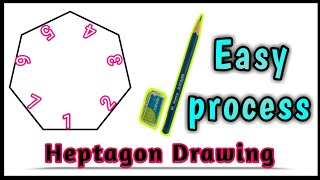 how to draw heptagon with compass  how to draw a heptagon  Rn Learning [upl. by Rapp]