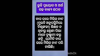 ରୁଢି ପ୍ରୟୋଗ ଓ ଅର୍ଥ ସହ ବାକ୍ୟ ଗଠନ odia grammar [upl. by Isabeau]