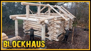 Das Blockhaus  Wir bauen das Dach Part 4  Blockhütte Naturstammhaus log cabin [upl. by Annasor130]