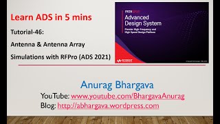 Tutorial46 Antenna amp Antenna Array Simulations with RFPro [upl. by Mccully]