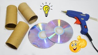 Best Reuse Idea With Old Cds and Empty Paper Tube How To Recycle Old CDS and Paper Tube [upl. by Akeemat787]