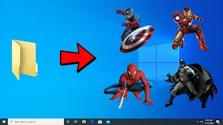 HOW TO CHANGE FOLDER ICON INTO PICTURES IN WINDOWS 10  CHANGE FOLDER ICON TO SUPERHERO ICON [upl. by Levins921]