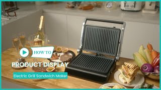 Product Display：3in1 Electric Grill Panini Press Sandwich Maker [upl. by Nawd226]