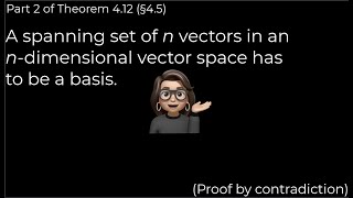 A Spanning Set of n Vectors in an ndimensional Vector Space [upl. by Sellihca]