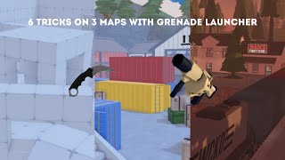 6 TRICKS on 3 MAPS with GRENADE LAUNCHER IN ROBLOX RIVALS [upl. by Elehcor]