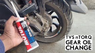 TVS Ntorq Gear Oil Change  Motul Scooter 80w90 [upl. by Garbers]