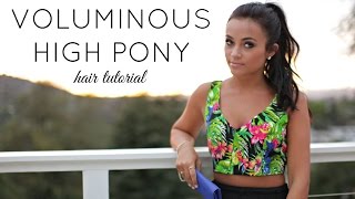 Voluminous High Pony Hair Tutorial  Stephanie Ledda [upl. by Pol574]