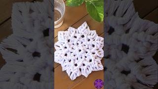 Porta Copo❄Floco de Neve em Macramê❄Tutorial👆macrame natal macrametutorial [upl. by Theodora]