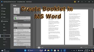 How to create a booklet in Ms Word [upl. by Aneeuqal]