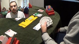 58  Full Bridge Game  Bidding amp card play explained  3 SPADES  17 SAYC American Bridge [upl. by Akcirret]