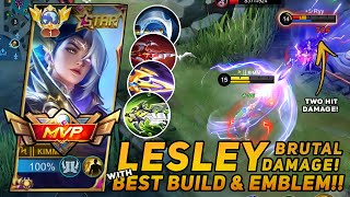 INTENSE MATCH LESLEY BRUTAL DAMAGE IN MYTHICAL GLORY🔥 LESLEY BEST BUILD amp EMBLEM MLBB [upl. by Yeldahc557]