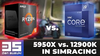 Intel Core i9 12900k versus AMD Ryzen 5950x in Simracing  iRacing and ACC Benchmarks [upl. by Audras]