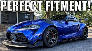 Transforming My Toyota Supra With TE37 Volk Wheels Perfect Fitment [upl. by Noryv]