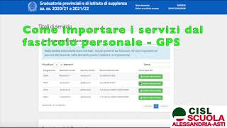 Tutorial Importazione Servizi Domanda GPS Docenti 2020 [upl. by Bennink]