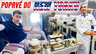 Co vás čeká na cestě do USA Poprvé letím do NEW YORKu a s KUCHAŘEM na palubě v Business Class [upl. by Murtha743]