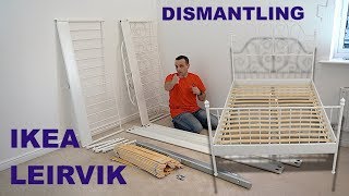 IKEA LEIRVIK Bed frame Whiteluröy Dismantling [upl. by Rimisac]