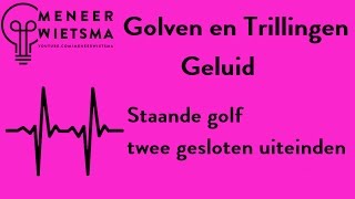 Natuurkunde uitleg Golven en Trillingen 9 Staande golf met twee gesloten uiteinden [upl. by Nnyw]