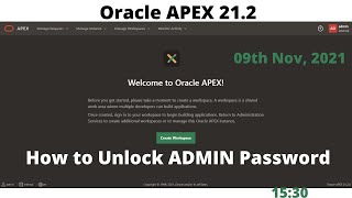 How to Unlock ADMIN password  Oracle APEX 212 [upl. by Annoyek595]