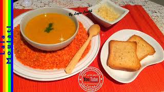 soupe de lentille rouge شوربة العدس الأحمر مع ليلى المليح 21112018 [upl. by Ralina]