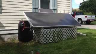 Solar Hot Water Tinkering  10x4 panel and ElSID Pump [upl. by Yarezed]